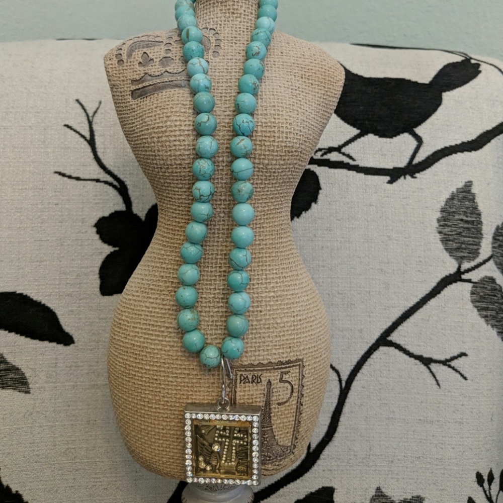 Turquoise necklace and bracelet combo
